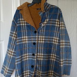 PLAID TEDDY BEAR JACKET